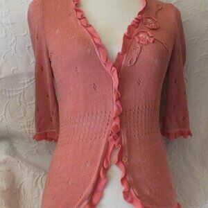 Vintage Frilled Front Cardigan by Nanette Lepore Size S/M